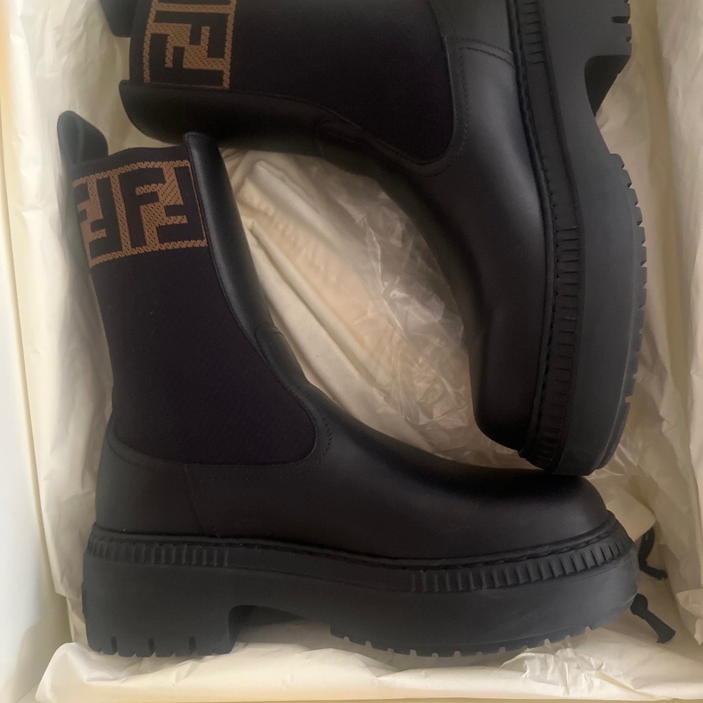 Domino Black Leather Biker Boots